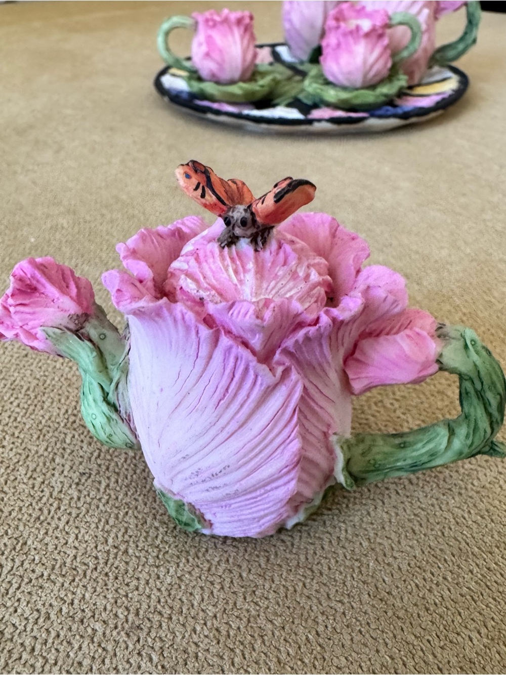 Mini Dainty Pink Floral Tea Set